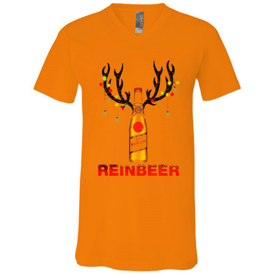 Miller High Life beer reinbeer Christmas - Canvas Unisex V-Neck