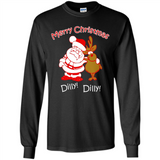 Christmas T-Shirt Santa And Reindeer Dilly Dilly - Long Sleeve T-Shirt