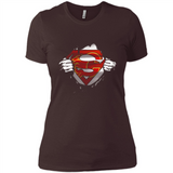 Calgary Flames And Superman Fans - Ladies' Boyfriend T-Shirt