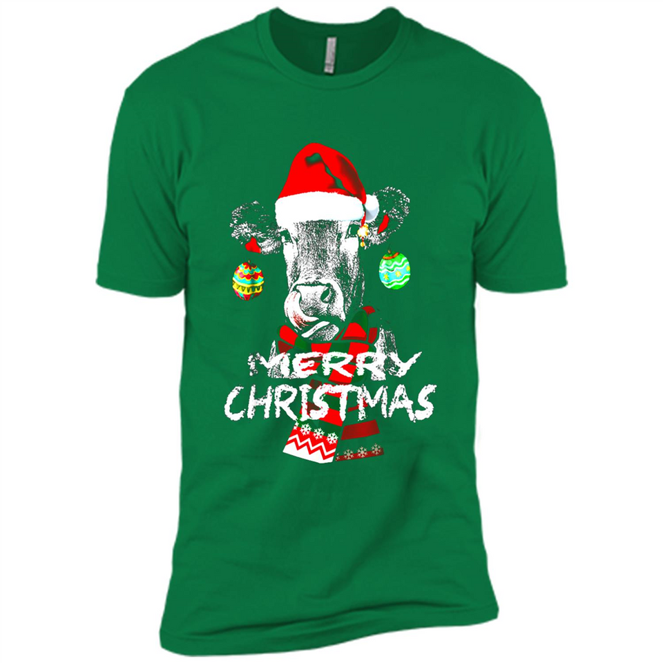 Fabulous Mooey christmas Heifers Cow Christmas lights - Premium Short Sleeve T-Shirt