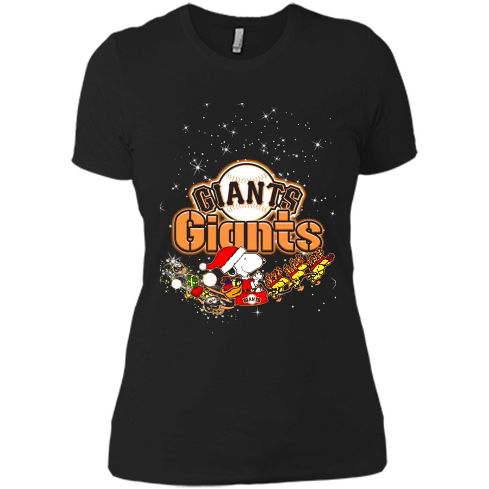 Snoopy Christmas San Francisco Giants - Ladies' Boyfriend T-Shirt