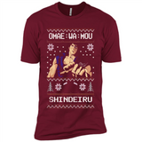 Omae Wa Mou Shindeiru Ugly Christmas Sweater - Premium Short Sleeve T-Shirt