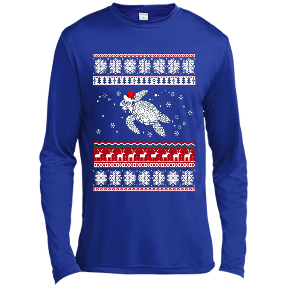 Sea Turtle Ugly Christmas T-Shirt - Canvas Long Sleeve T-Shirt