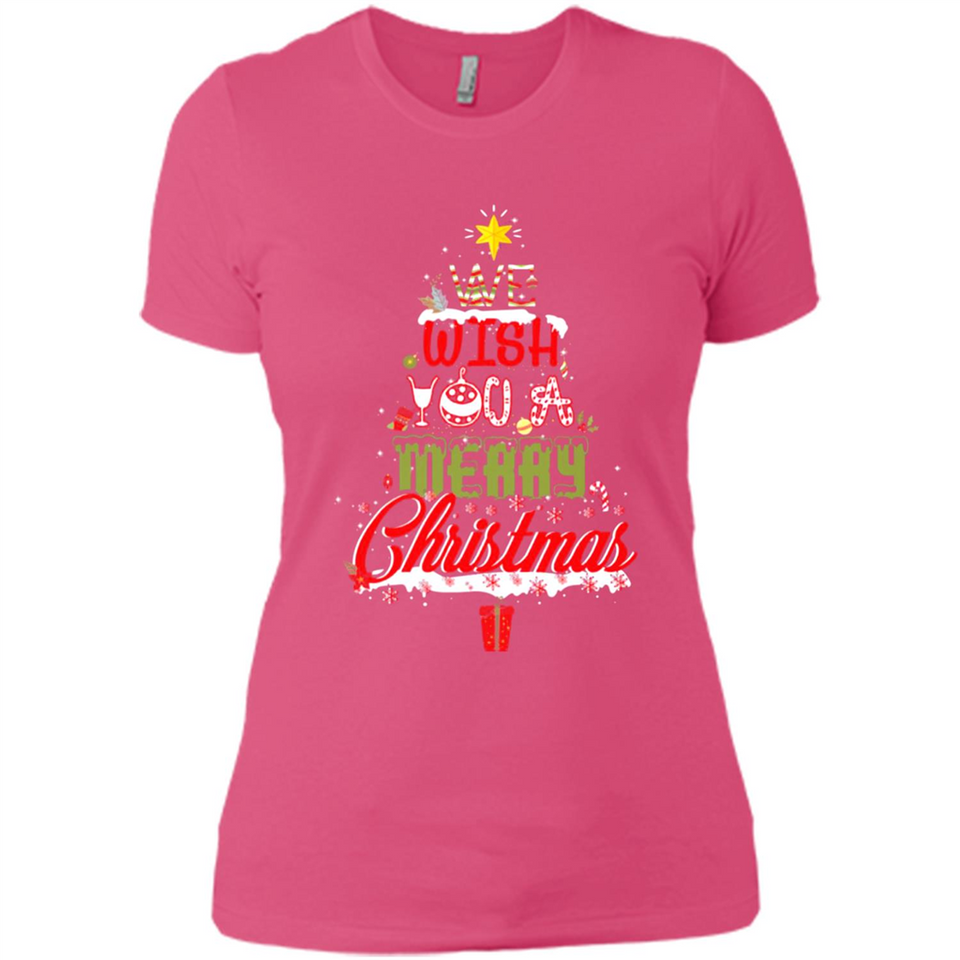 We Wish You A Merry Christmas Funny Pine Gift Sleeve - Ladies' Boyfriend T-Shirt