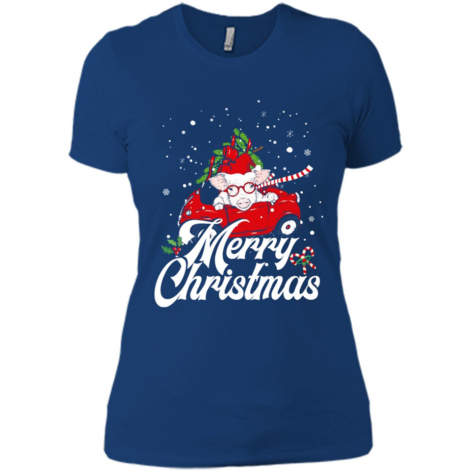 Merry Christmas Pig s - Ladies' Boyfriend T-Shirt