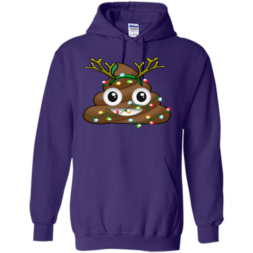 Reindeer Poop Emoji Cute Merry Christmas T-Shirt - Hoodie