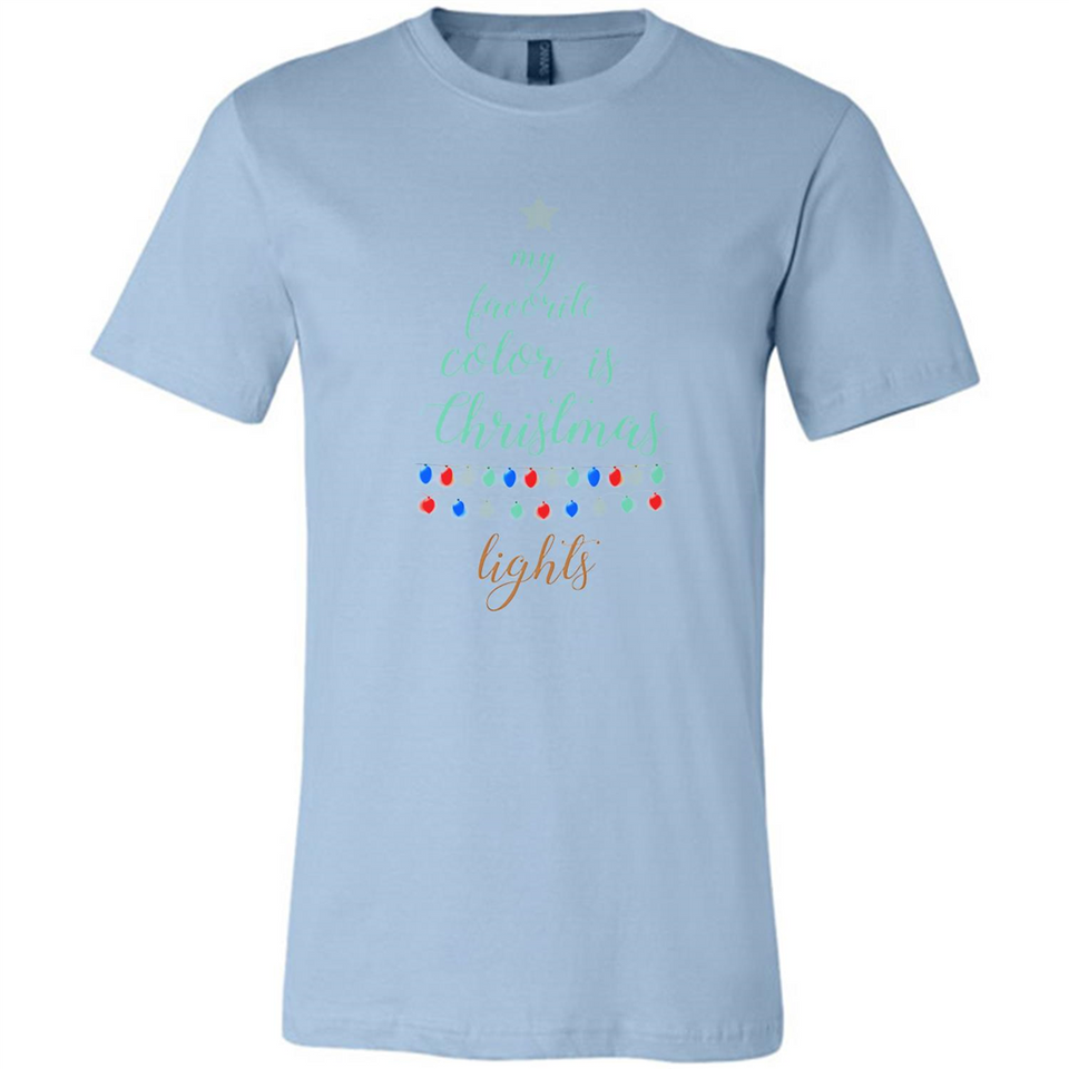 My Favorite Color is Christmas Lights Xmas Sporty T-Shirt - Canvas Unisex T-Shirt