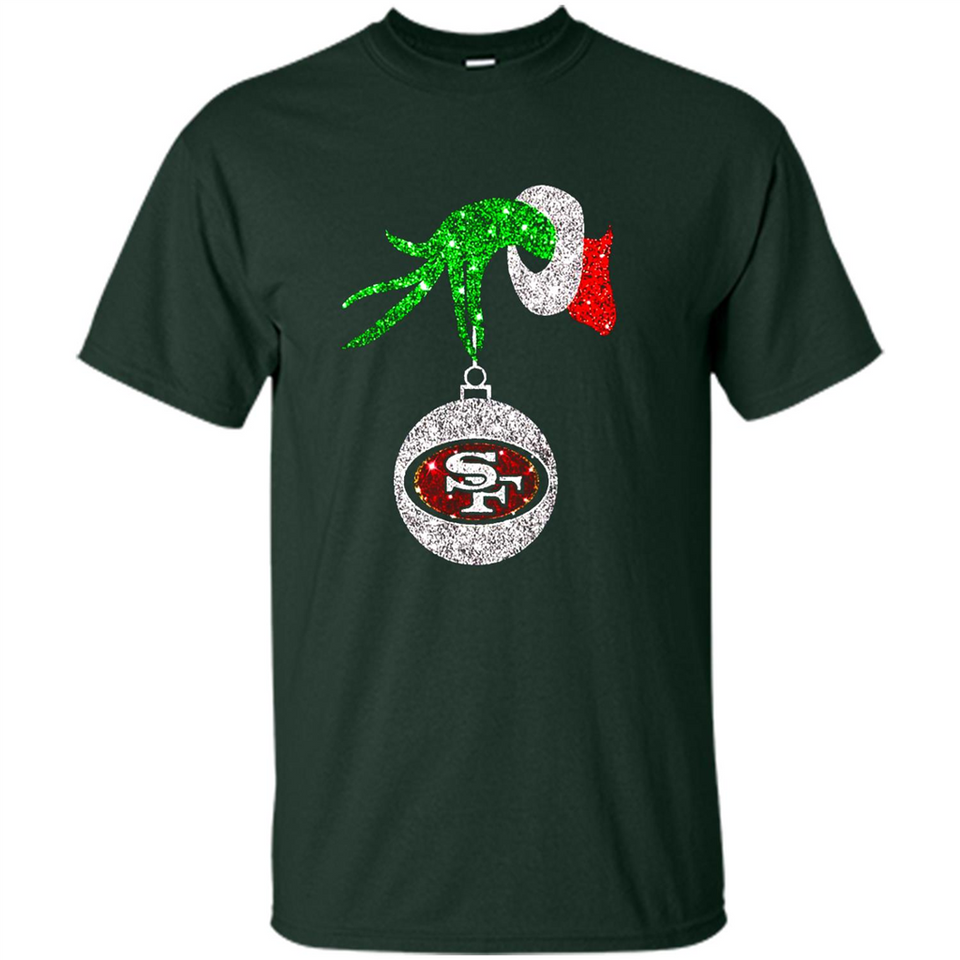 Amazing tee San Francisco 49ers Glitter Grinch Monogram Ornament Christmas Gift - Shirt