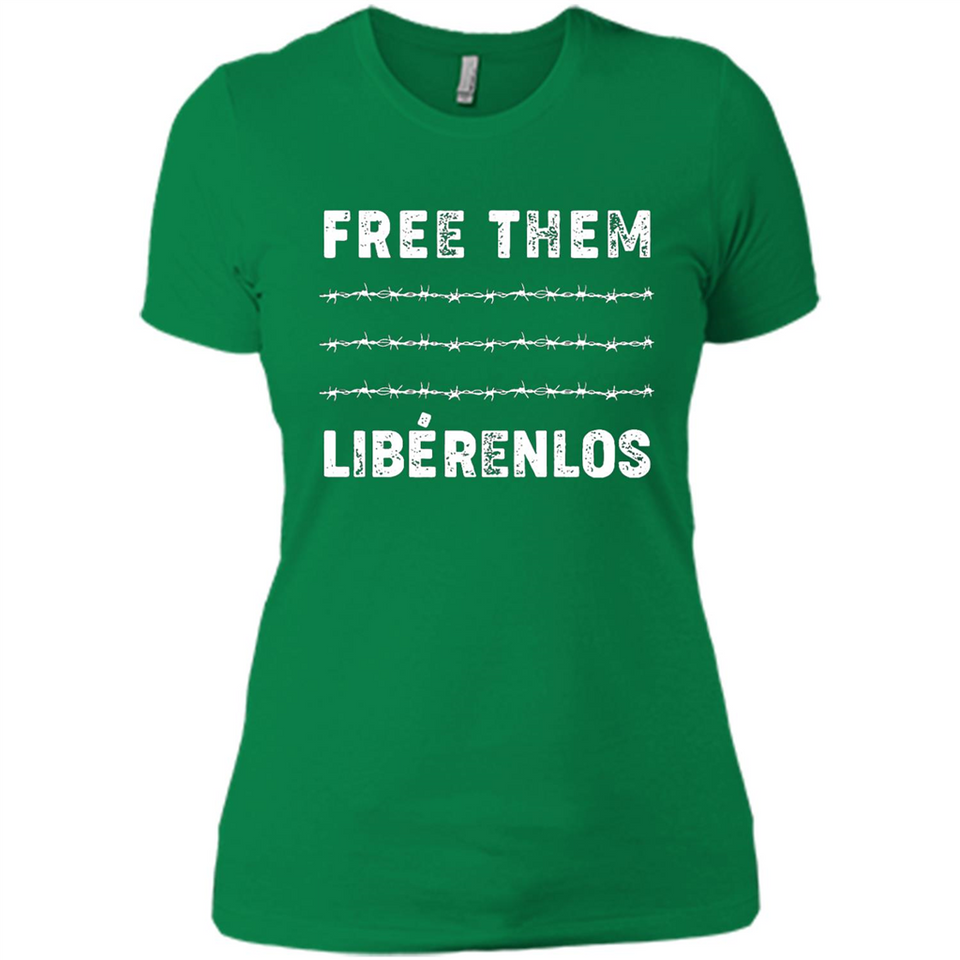 Peaceful Communities- Free Them Liberenlos Shirt PINGPONG - Ladies' Boyfriend T-Shirt