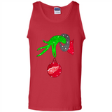 GRINCH HAND HOLDING DETROIT RED WINGS GLITTER CHRISTMAS PINGPONG
