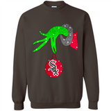 GRINCH HAND HOLDING CHICAGO WHITE SOX GLITTER CHRISTMAS PINGPONG
