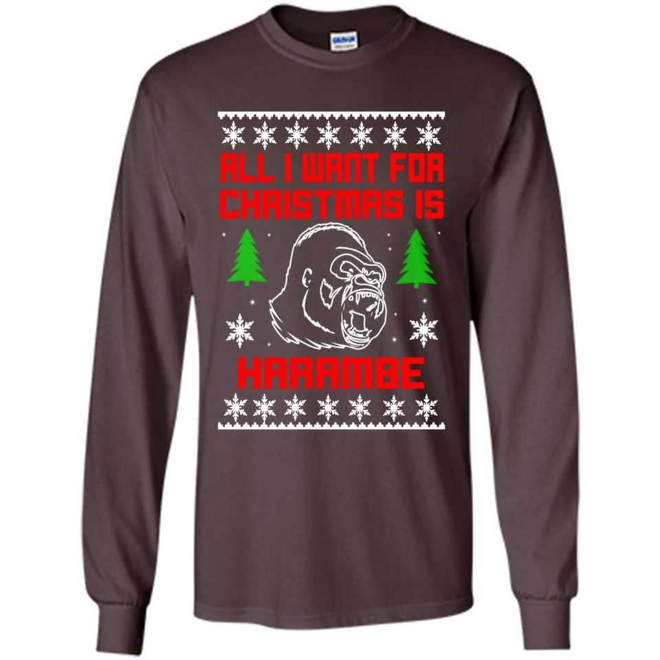 All I Want For Christmas Is HarambeT Rex Attack Reindeer ugly sweater PINGPONG