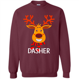 Dasher Reindeer Santa Claus Funny Xmas Holiday T-Shirt - Sweatshirt