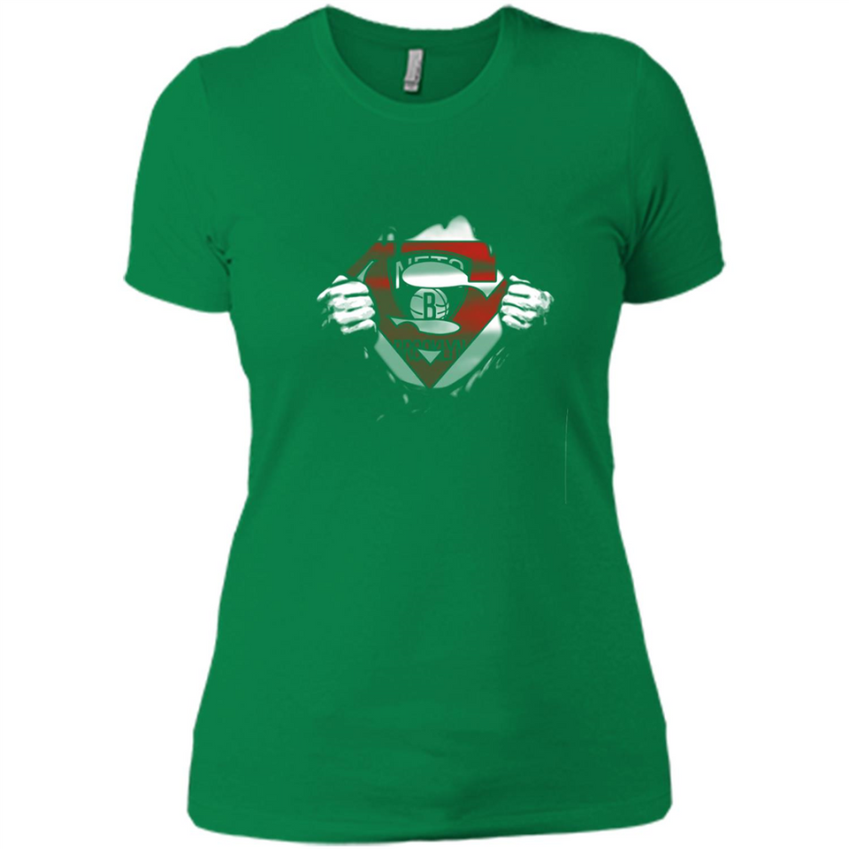 Brooklyn Nets And Superman Fans - Ladies' Boyfriend T-Shirt