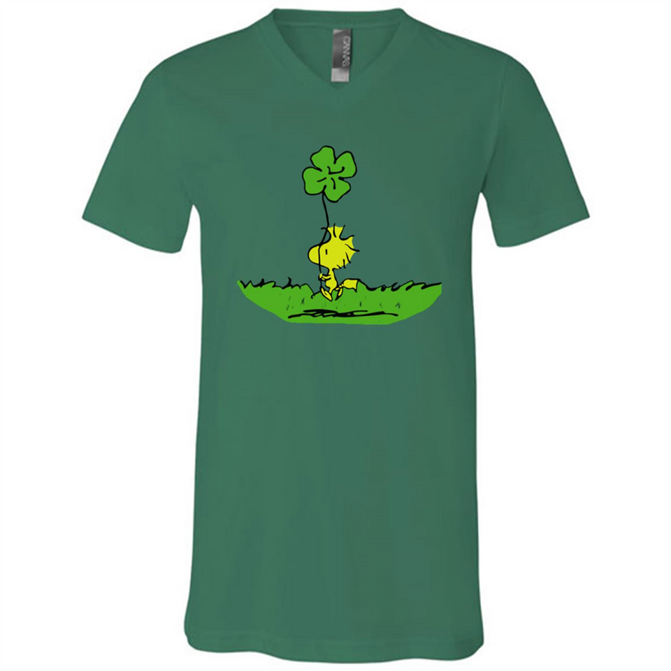 Snoopy Woodstock Shamrock - Canvas Unisex V-Neck