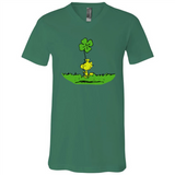 Snoopy Woodstock Shamrock - Canvas Unisex V-Neck