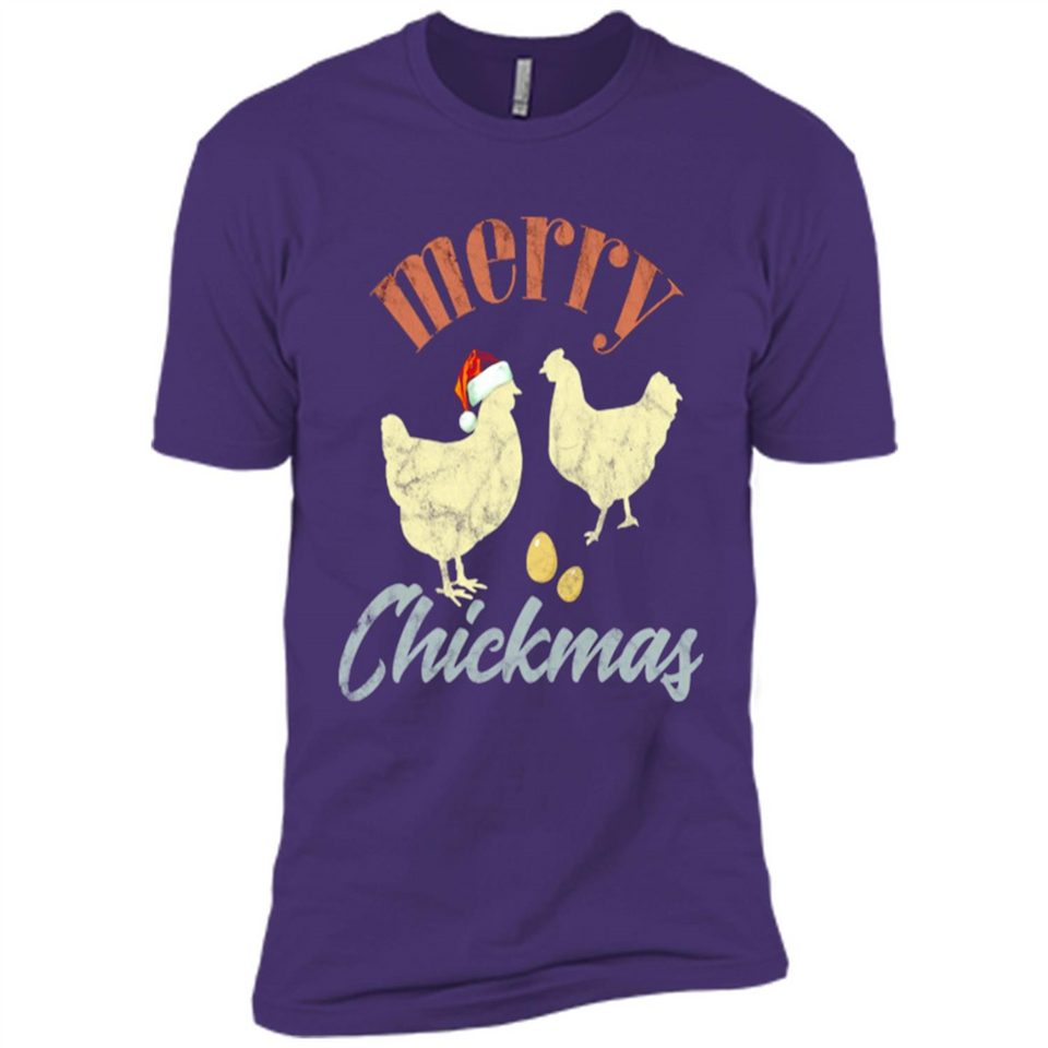 Christmas Chicken Vintage Shirt Funny Santa Hen Farmer Lover - Premium Short Sleeve T-Shirt