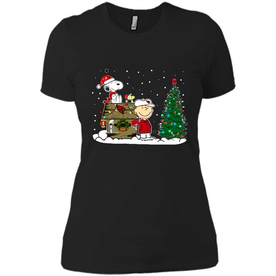 Arizona Cardinals Snoopy The Peanuts Movie Christmas Football Super Bowl pingpong - Ladies' Boyfriend T-Shirt