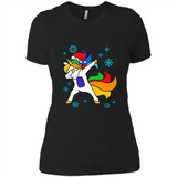 Christmas Dabbing Unicorn - Ladies' Boyfriend T-Shirt