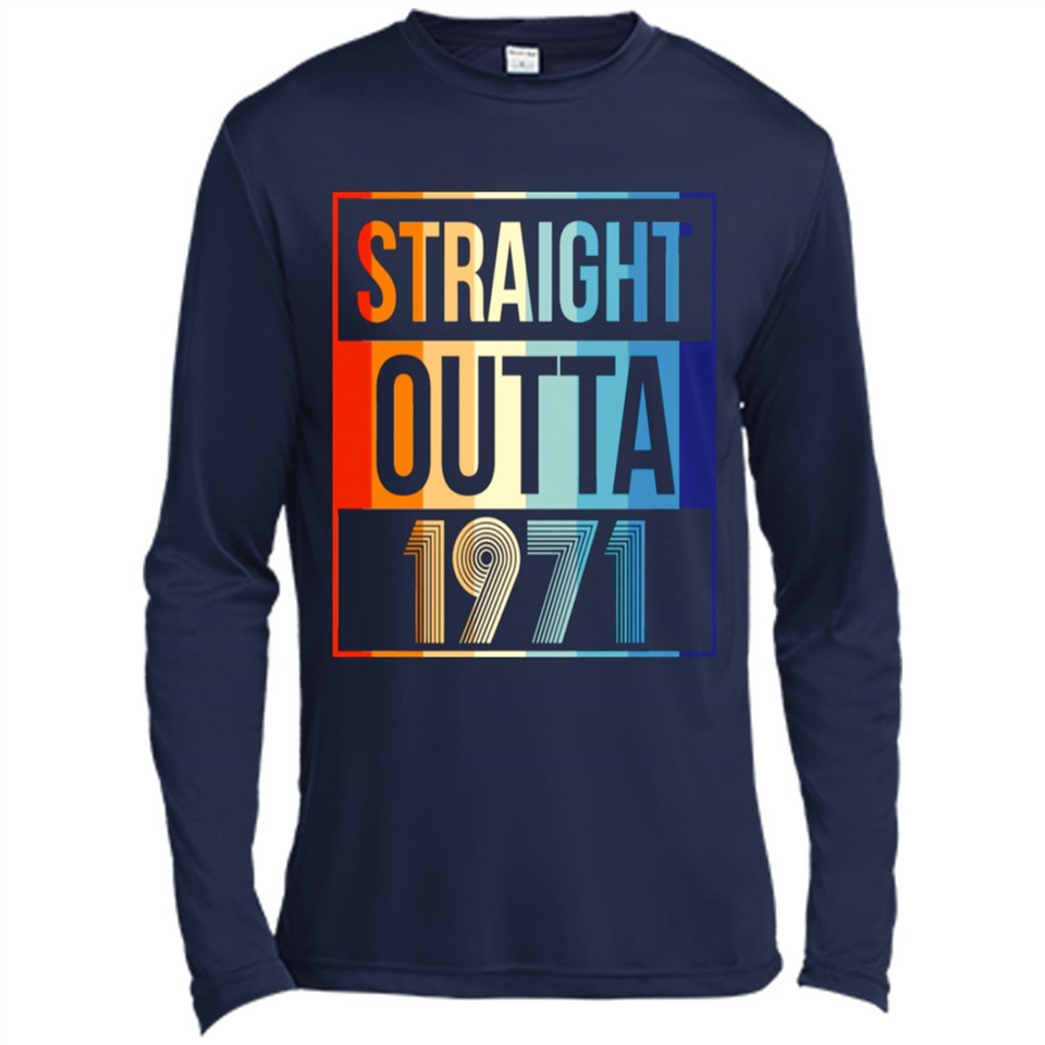 Retro Straight Outta 1971 47 Years Old - Canvas Long Sleeve T-Shirt