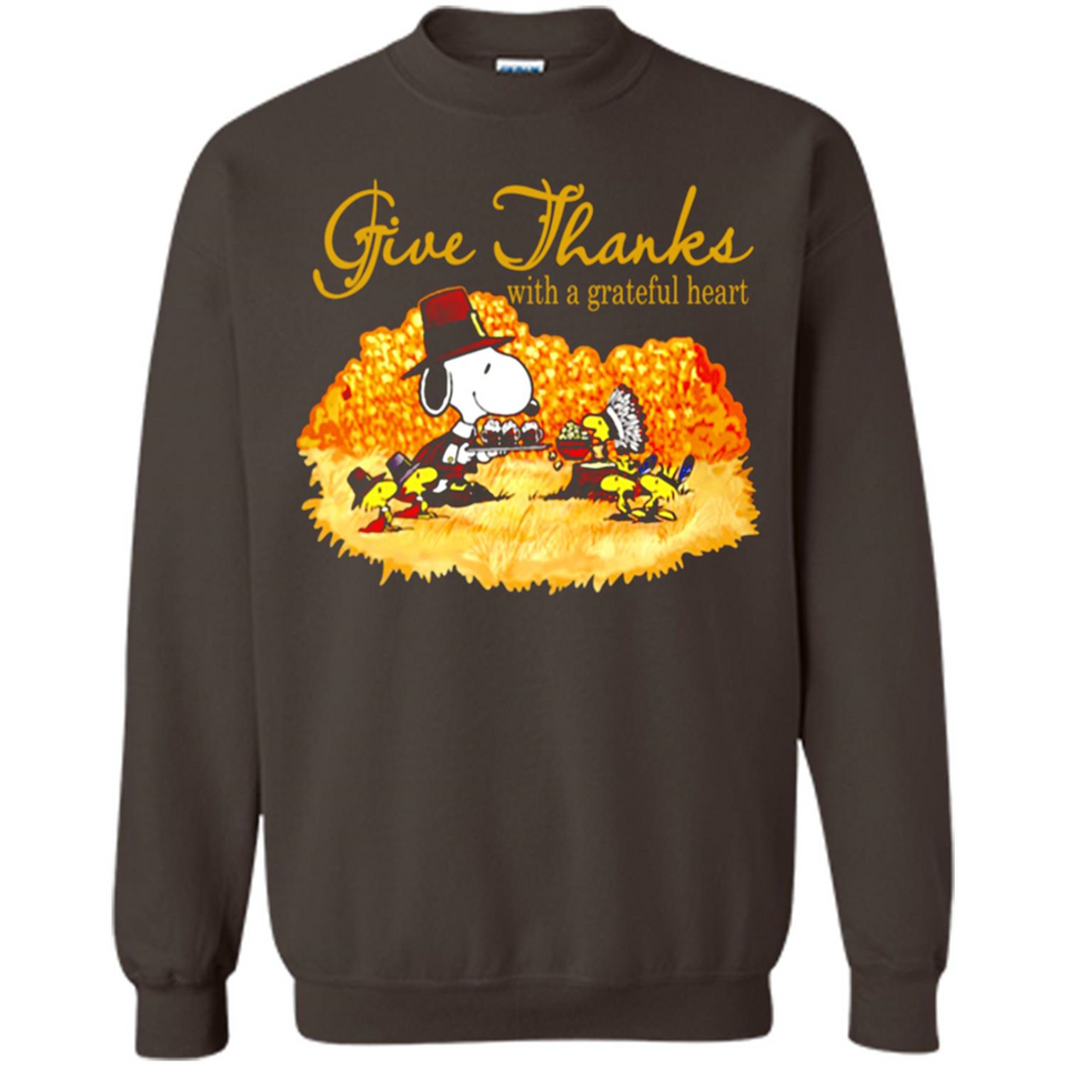 Snoopy Thanksgiving Give Thanks With A Grateful Heart - Sweatshirt