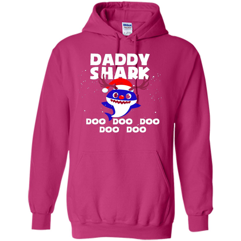 Daddy Shark Costume Reindeer Funny Christmas T-Shirt - Hoodie