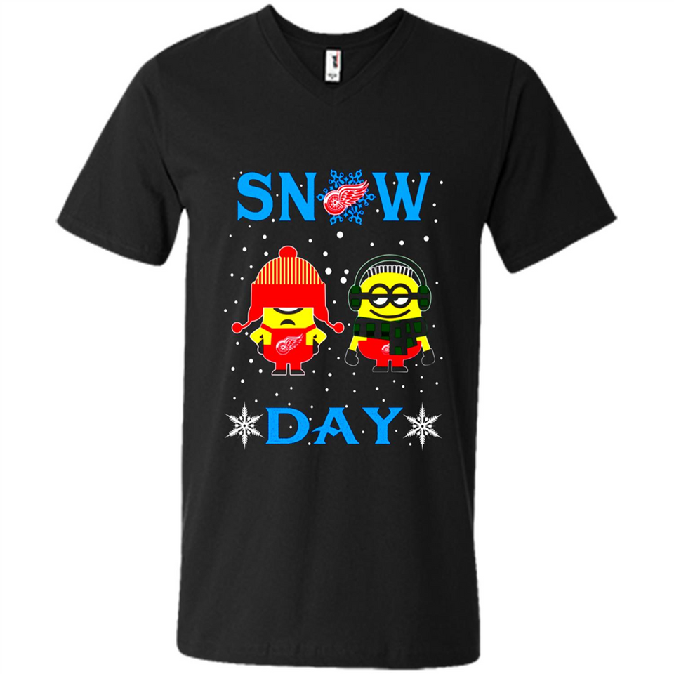 Snow Day Shirt For Detroit Red Wings Vs Minion Fans pingpong