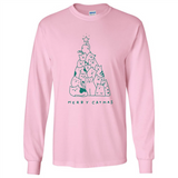 Merry Catmas Funny Cat Christmas Tree Sweatshirt - Long Sleeve T-Shirt