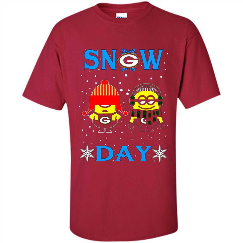 Snow Day Shirt For Green Bay Packers Vs Minion Fans pingpong