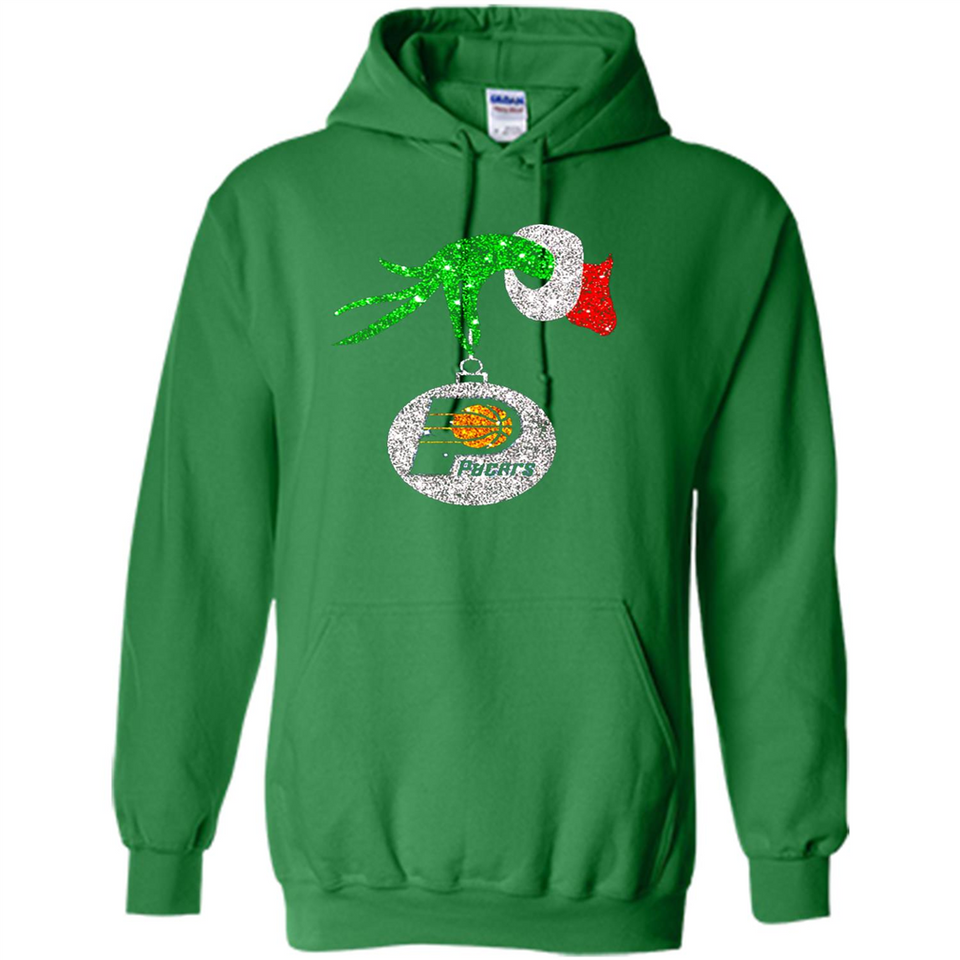 Amazing tee Indiana Pacers Glitter Grinch Monogram Ornament Christmas Gift - Hoodie