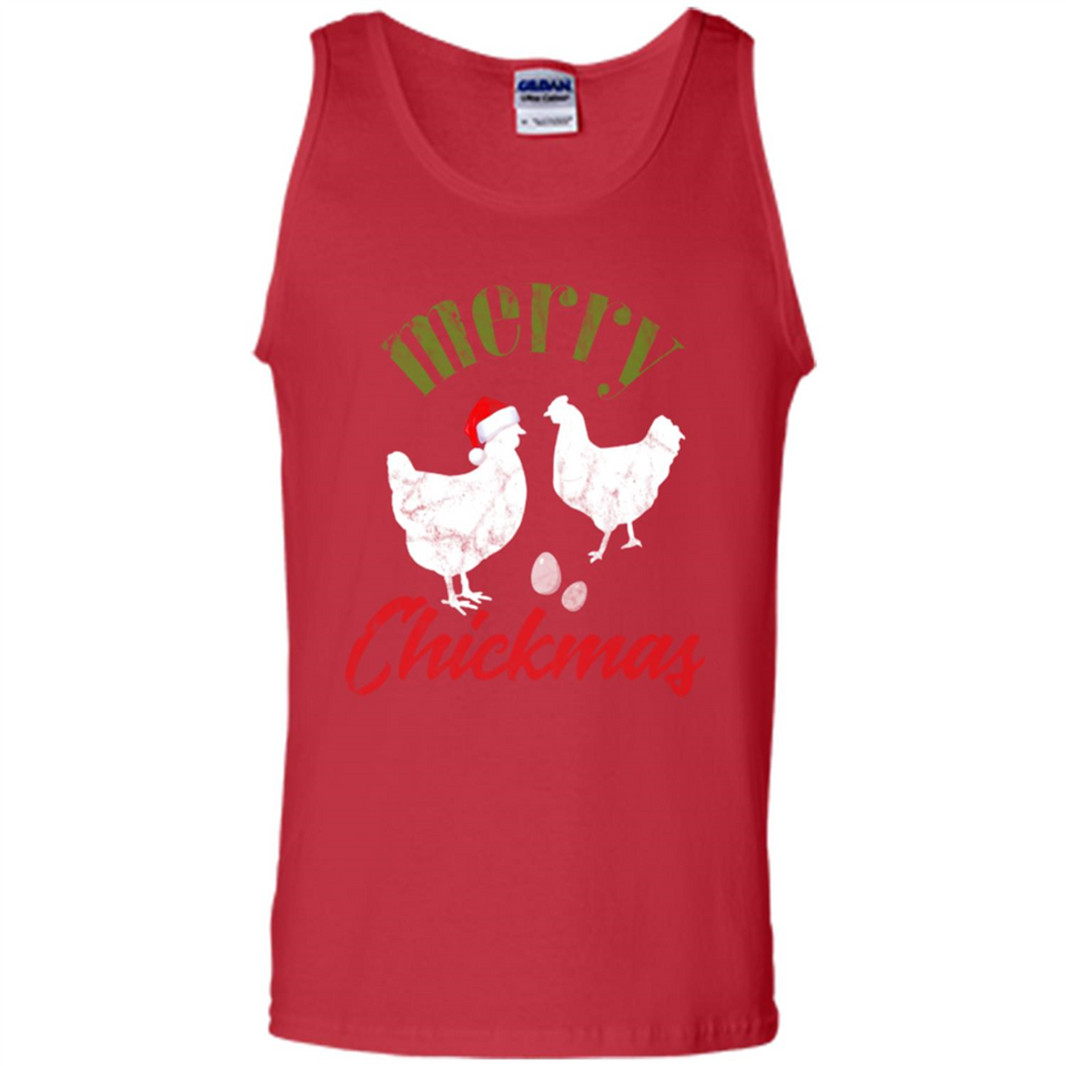 Christmas Chicken Shirt Santa Hens Lover Funny Farmer Gift - Tank Top