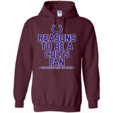 Reasons to be a Indianapolis Colts Fan Complete List on Back - Hoodie