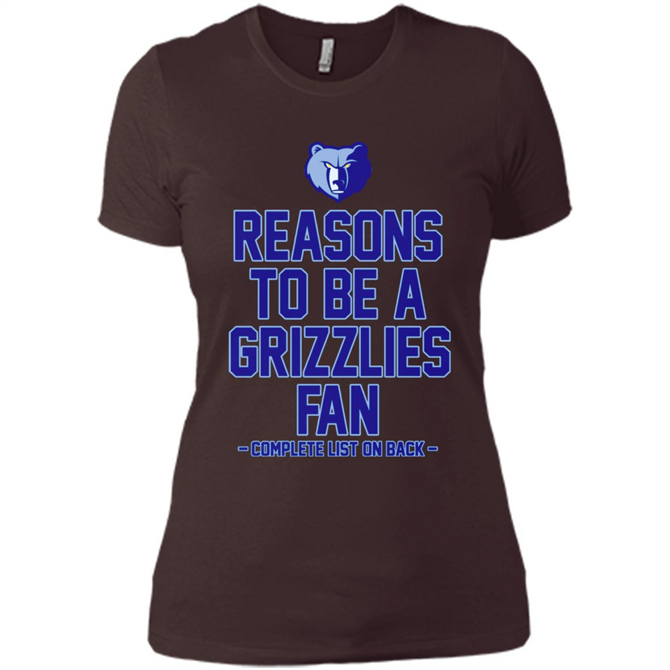 Reasons to be a Memphis Grizzlies Fan Complete List on Back - Ladies' Boyfriend T-Shirt
