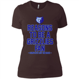 Reasons to be a Memphis Grizzlies Fan Complete List on Back - Ladies' Boyfriend T-Shirt