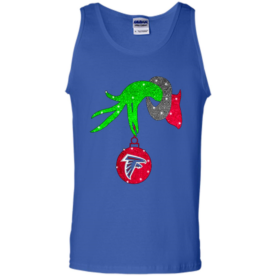 GRINCH HAND HOLDING ATLANTA FALCONS GLITTER CHRISTMAS PINGPONG