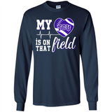 TCU Horned Frogs Football My Heart is on that Field - Long Sleeve T-Shirt