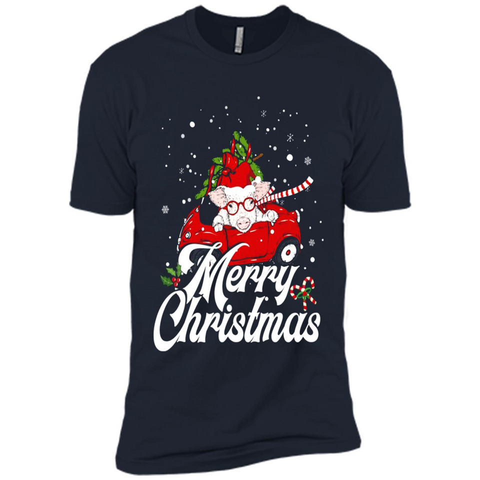 Merry Christmas Pig s - Premium Short Sleeve T-Shirt