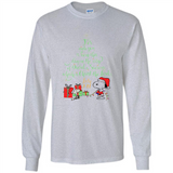 Snoopy Merry Christmas with Christmas tree T-Shirt - Long Sleeve T-Shirt