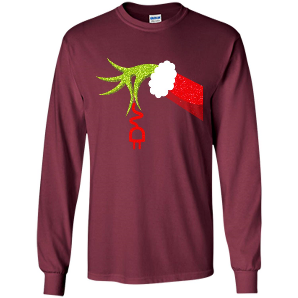 Funny Grinch Hand Holding Electrician Ornament Christmas PING PONG