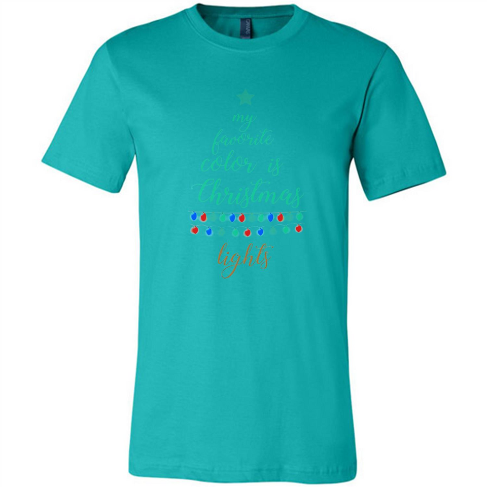 My Favorite Color is Christmas Lights Xmas Sporty T-Shirt - Canvas Unisex T-Shirt