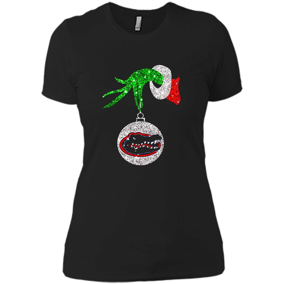 Funny Florida Gators Glitter Grinch Monogram Ornament Christmas Gift - Ladies' Boyfriend T-Shirt