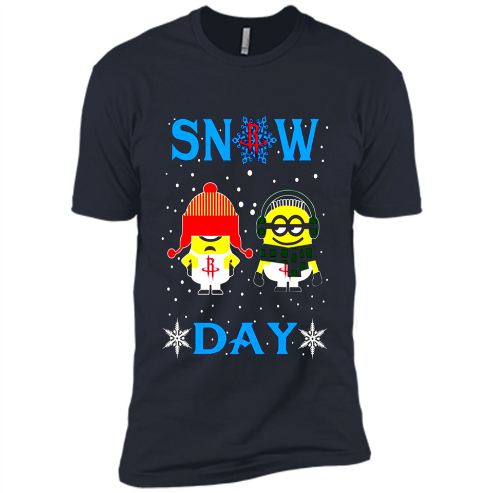 Snow Day Shirt For Houston Rockets Vs Minion Fans pingpong