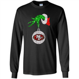 Amazing tee San Francisco 49ers Glitter Grinch Monogram Ornament Christmas Gift - Long Sleeve T-Shirt