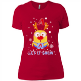 Minion Arizona Diamondbacks Ugly Christmas Sweater Let it Snow - Ladies' Boyfriend T-Shirt