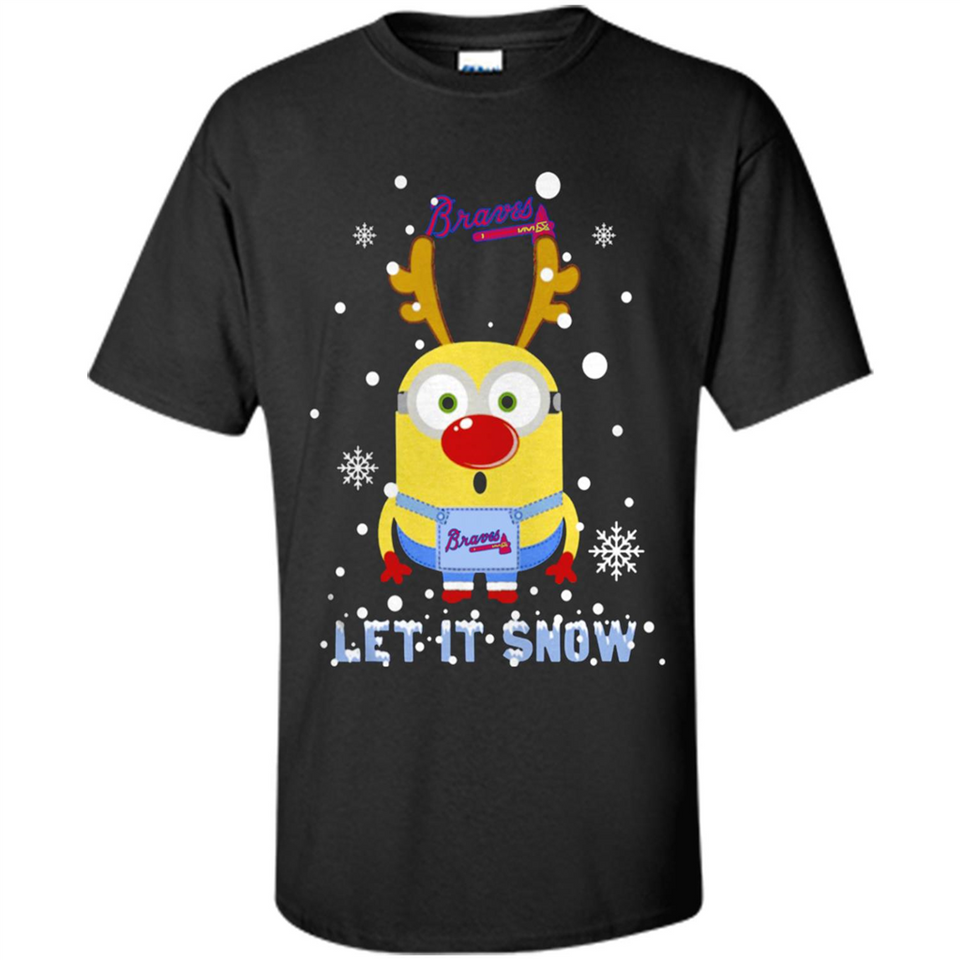 Minion Atlanta Braves Ugly Christmas Sweater Let it Snow - Shirt
