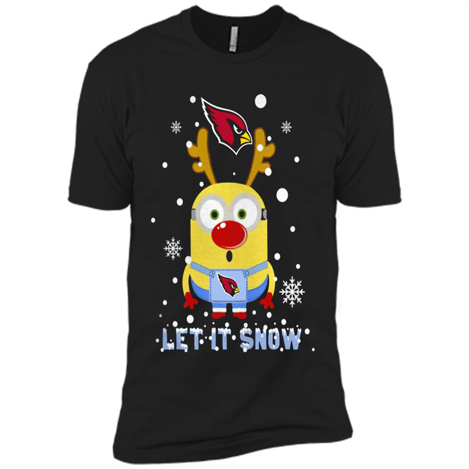 Minion Arizona Cardinals Ugly Christmas Sweater Let it Snow - Premium Short Sleeve T-Shirt