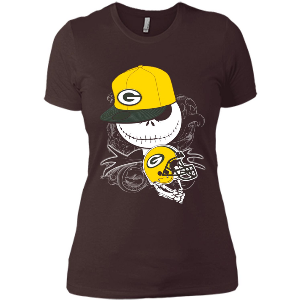 Jack Skellington The Nightmare Before Christmas-Packers Football - Ladies' Boyfriend T-Shirt