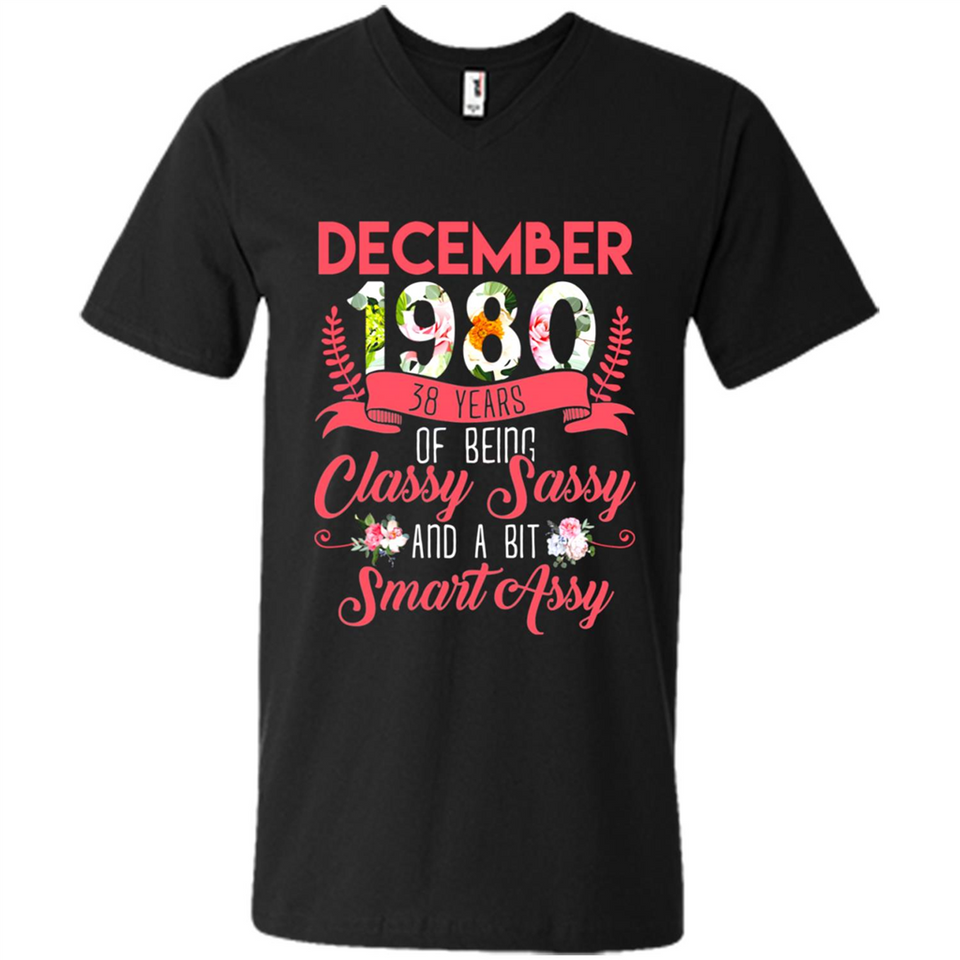 December 1980 38 Years Of Being Classy Sassy - Men's V-Neck