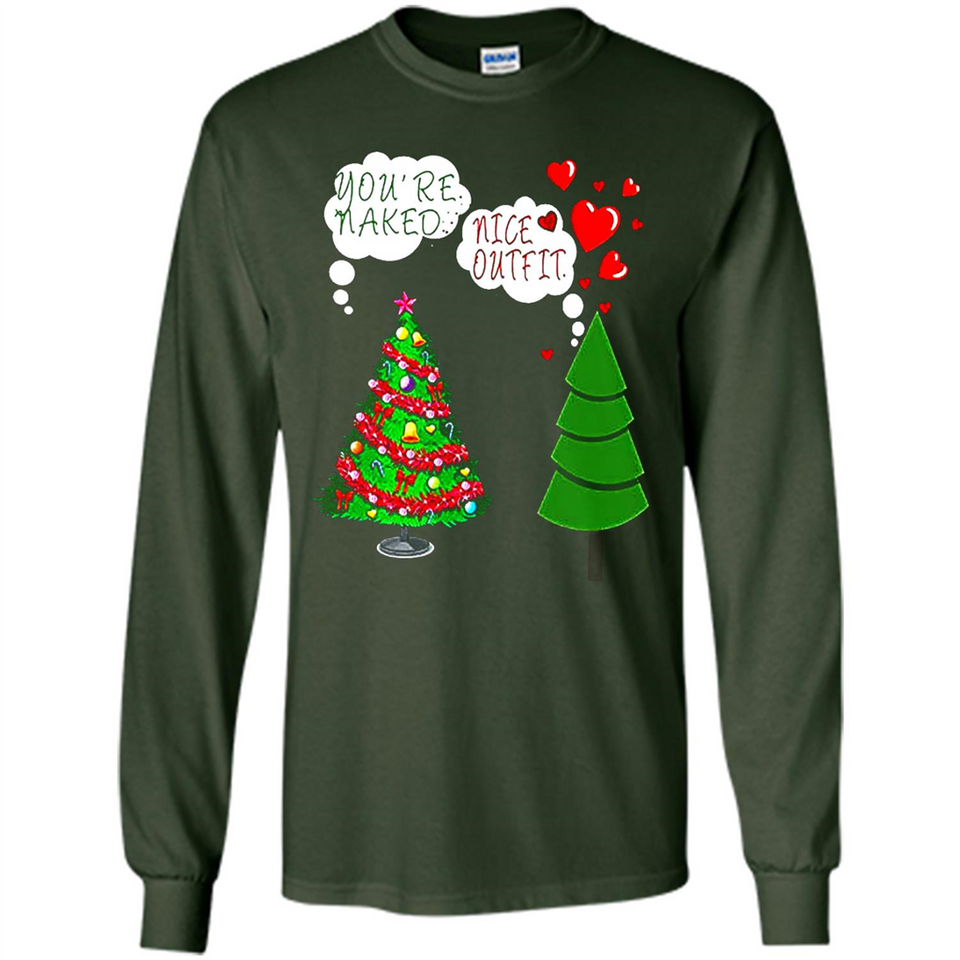 Fir Loves Christmas Tree Funny Undecorated Joke - Long Sleeve T-Shirt