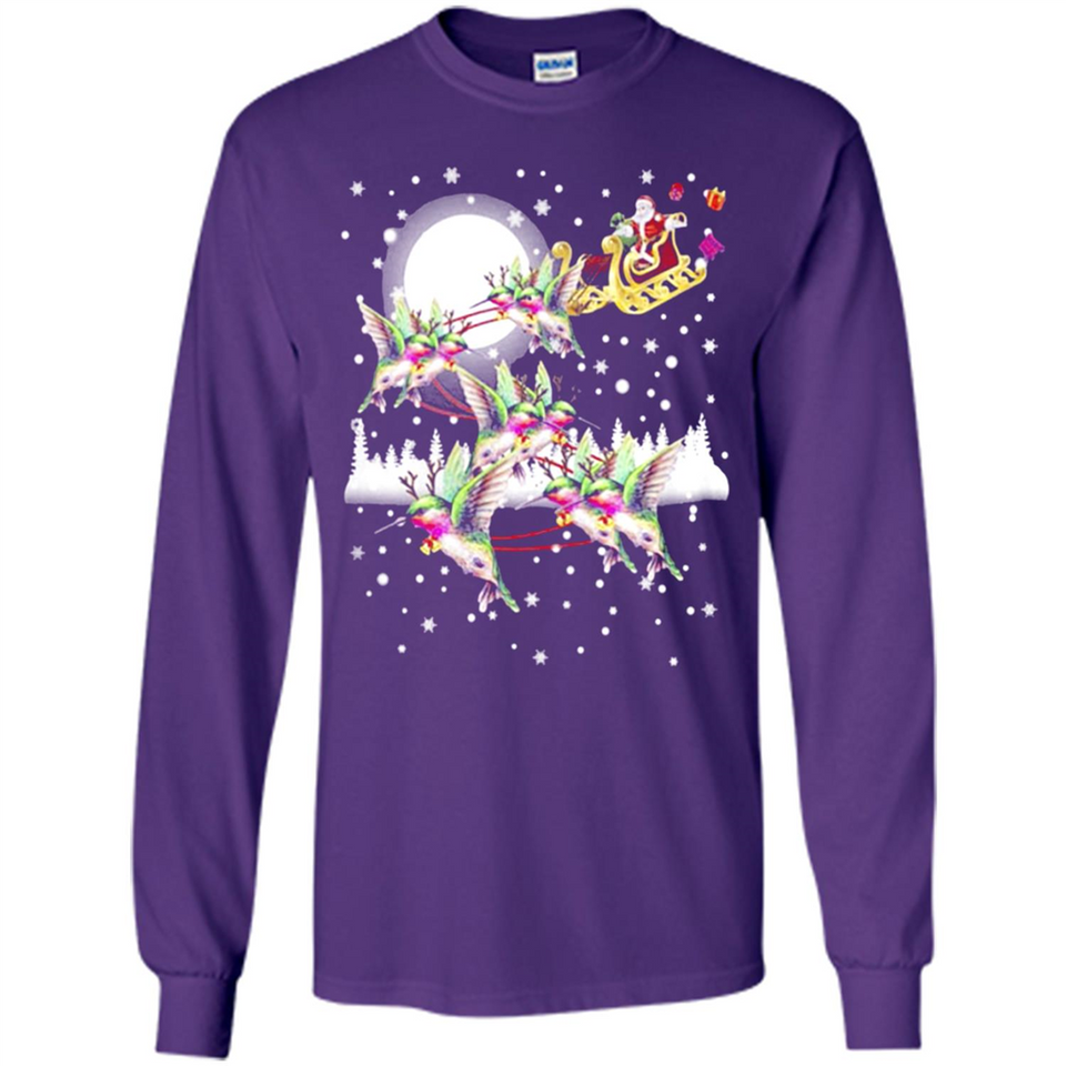 Hummingbird Santa Sleigh - Long Sleeve T-Shirt